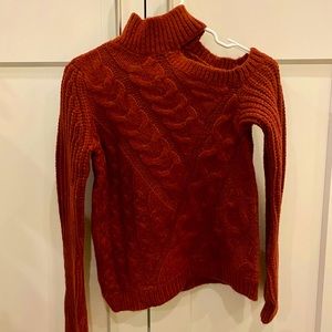 New Year🧧One-Shoulder Sweater in Rust Red